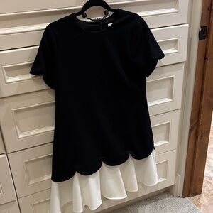 Black and White Scalloped Dress